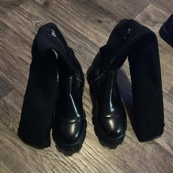 Women's Over Knees Knitted Thigh High Boots - Picture 2 of 8